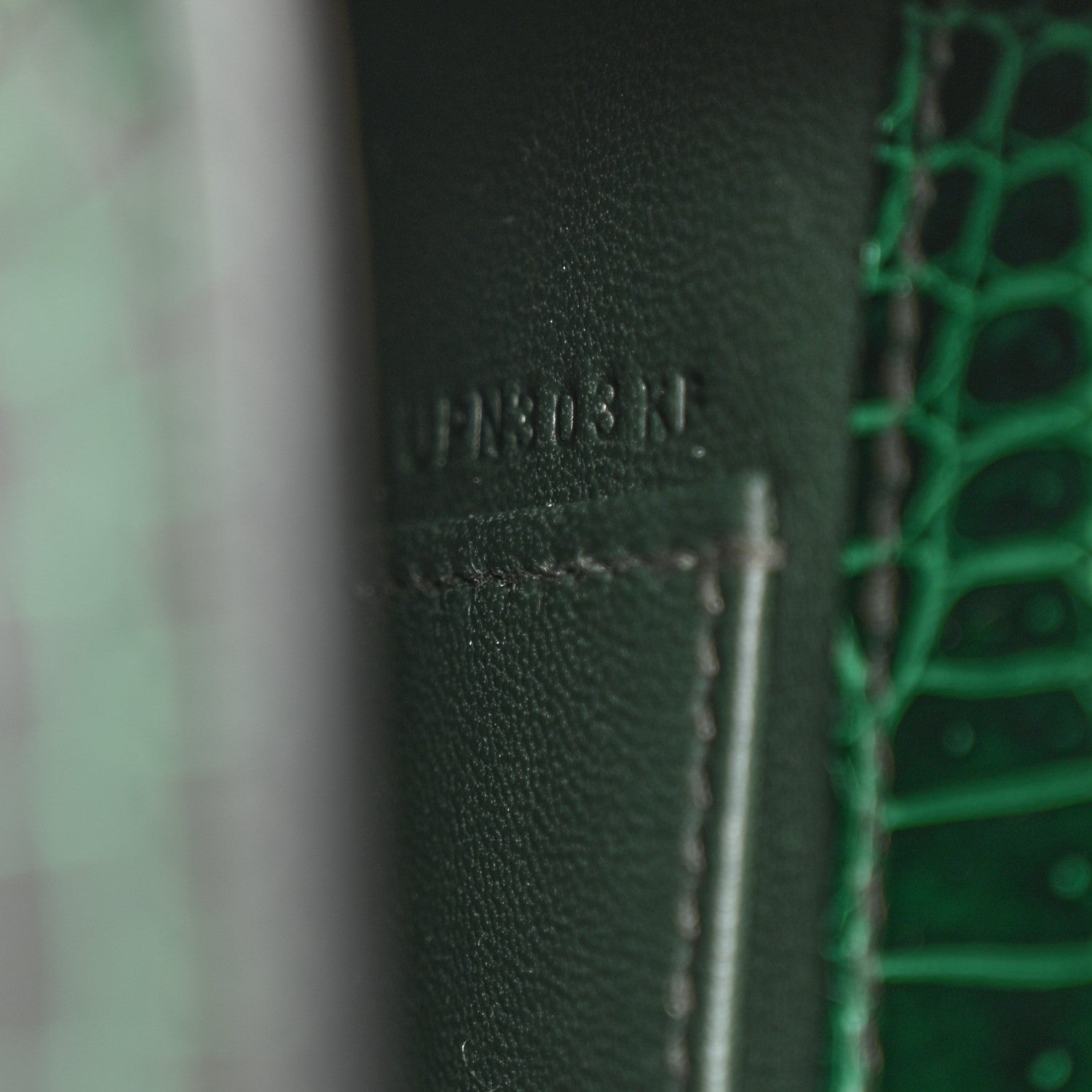 Hermes Shiny Porosus Crocodile Kelly Pochette Vert Cypress 8 of 19