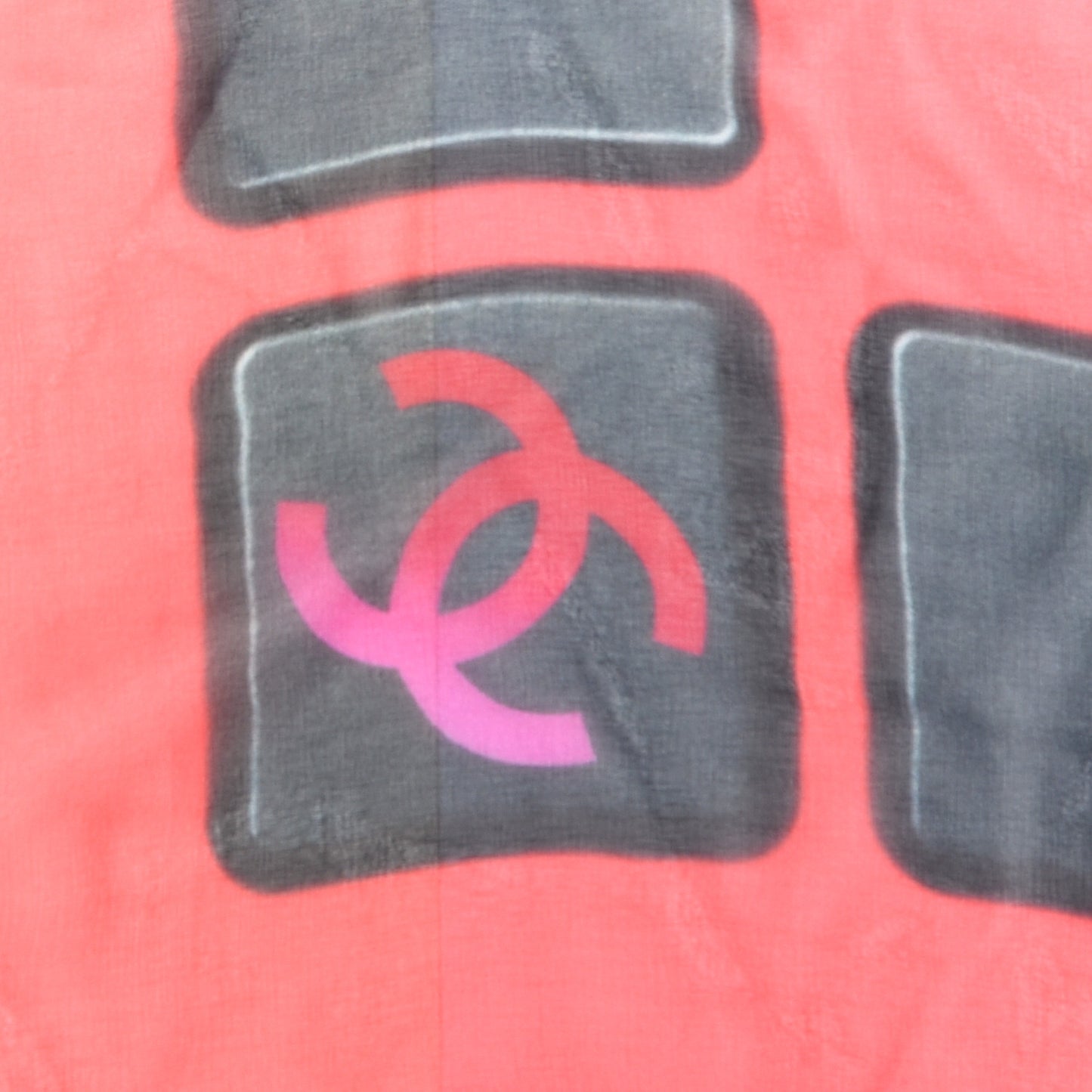 Silk CC Keyboard Square Scarf Red
