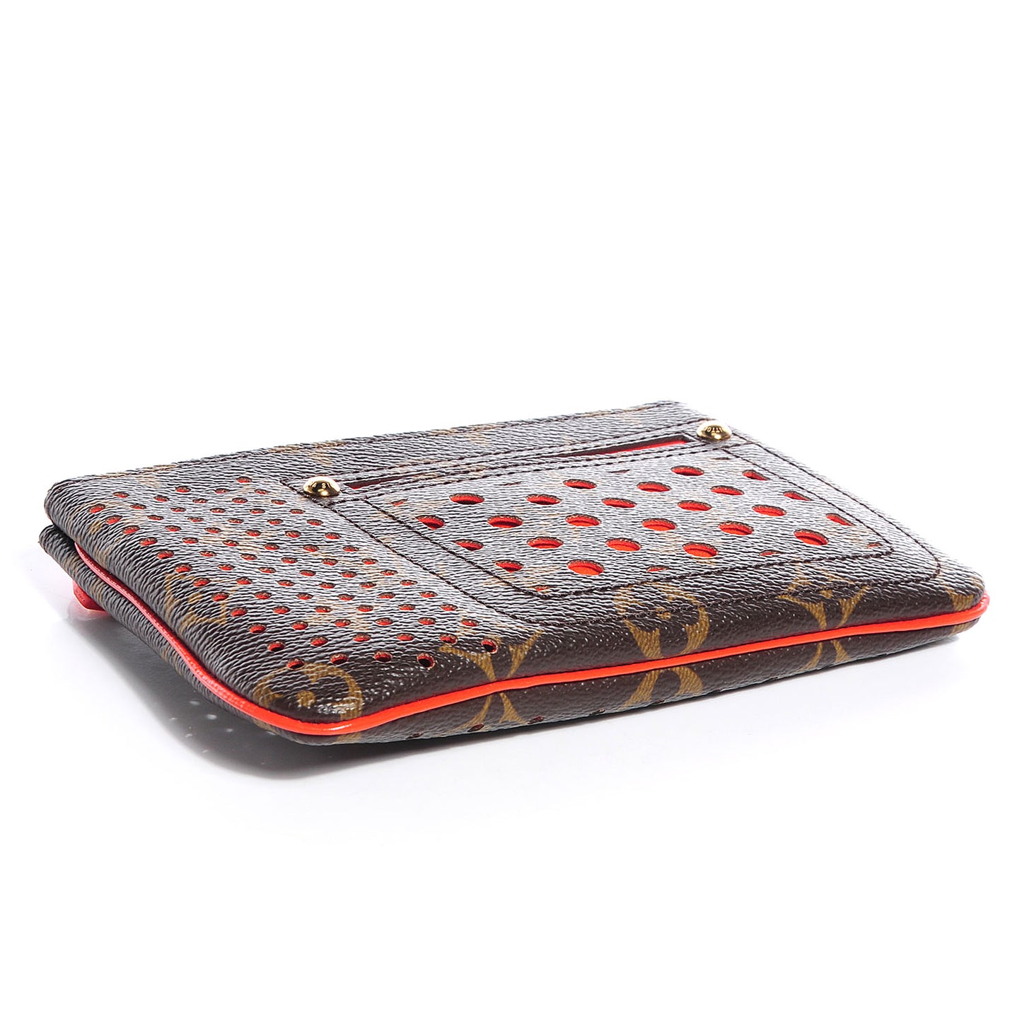 Monogram Perforated Pochette Plat Orange