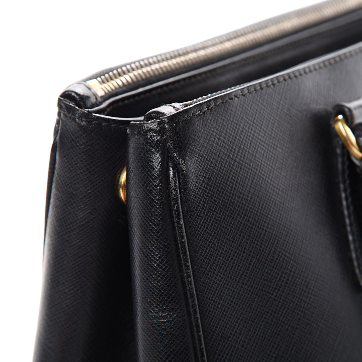 Saffiano Small Galleria Double Zip Tote Black