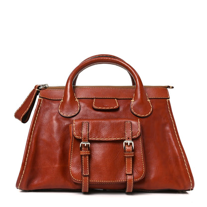 Chloe Calfskin Edith Satchel Ecureil Brown 1 of 10