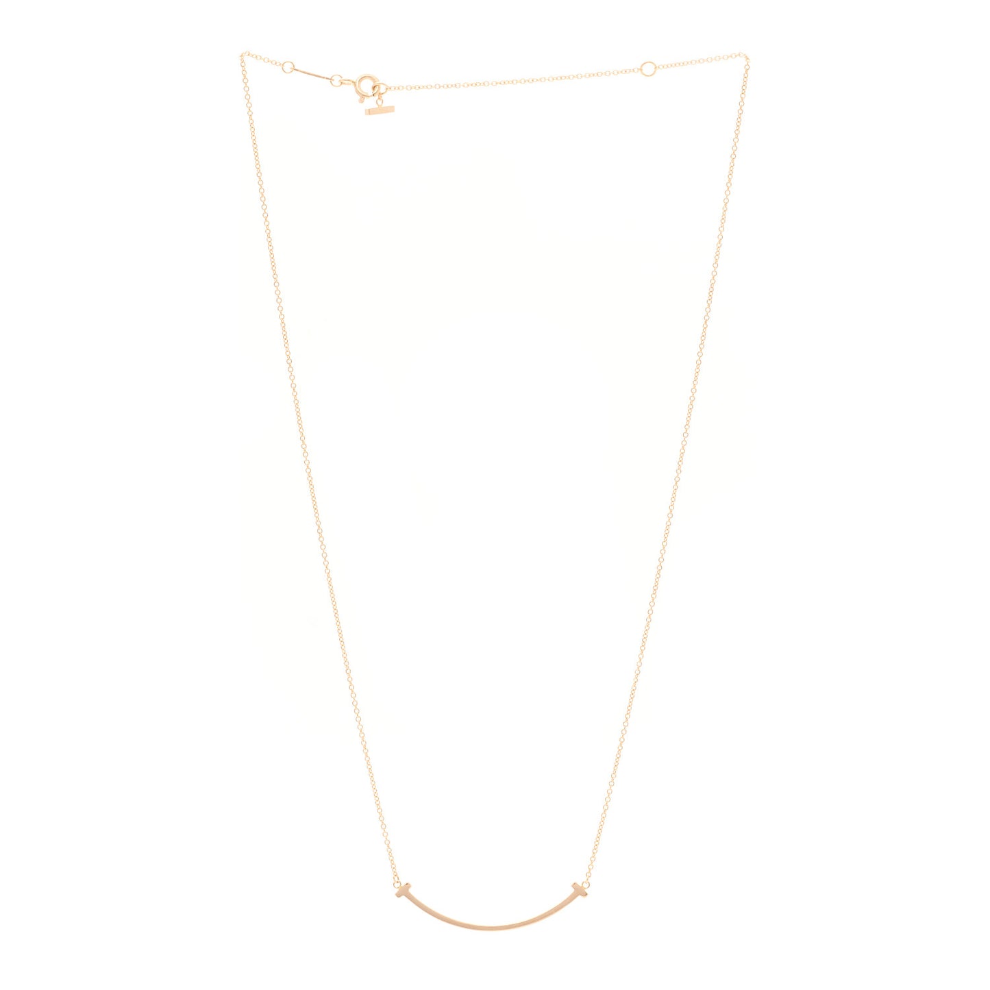 18K Rose Gold Small T Smile Pendant Necklace