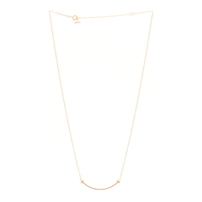 Tiffany 18K Rose Gold Small T Smile Pendant Necklace 3 of 4