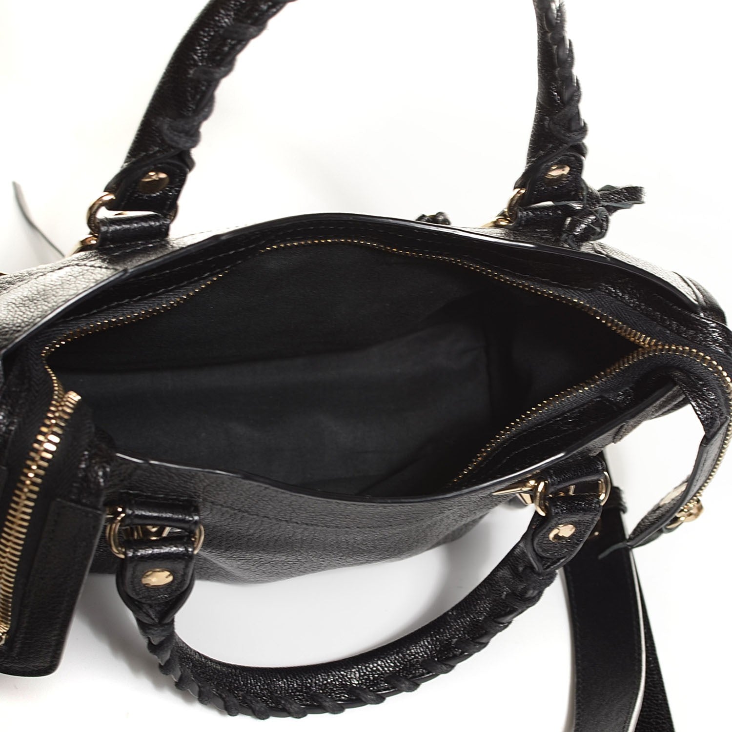 Balenciaga Chevre Gold Metallic Edge Hardware Mini City Black 6 of 12