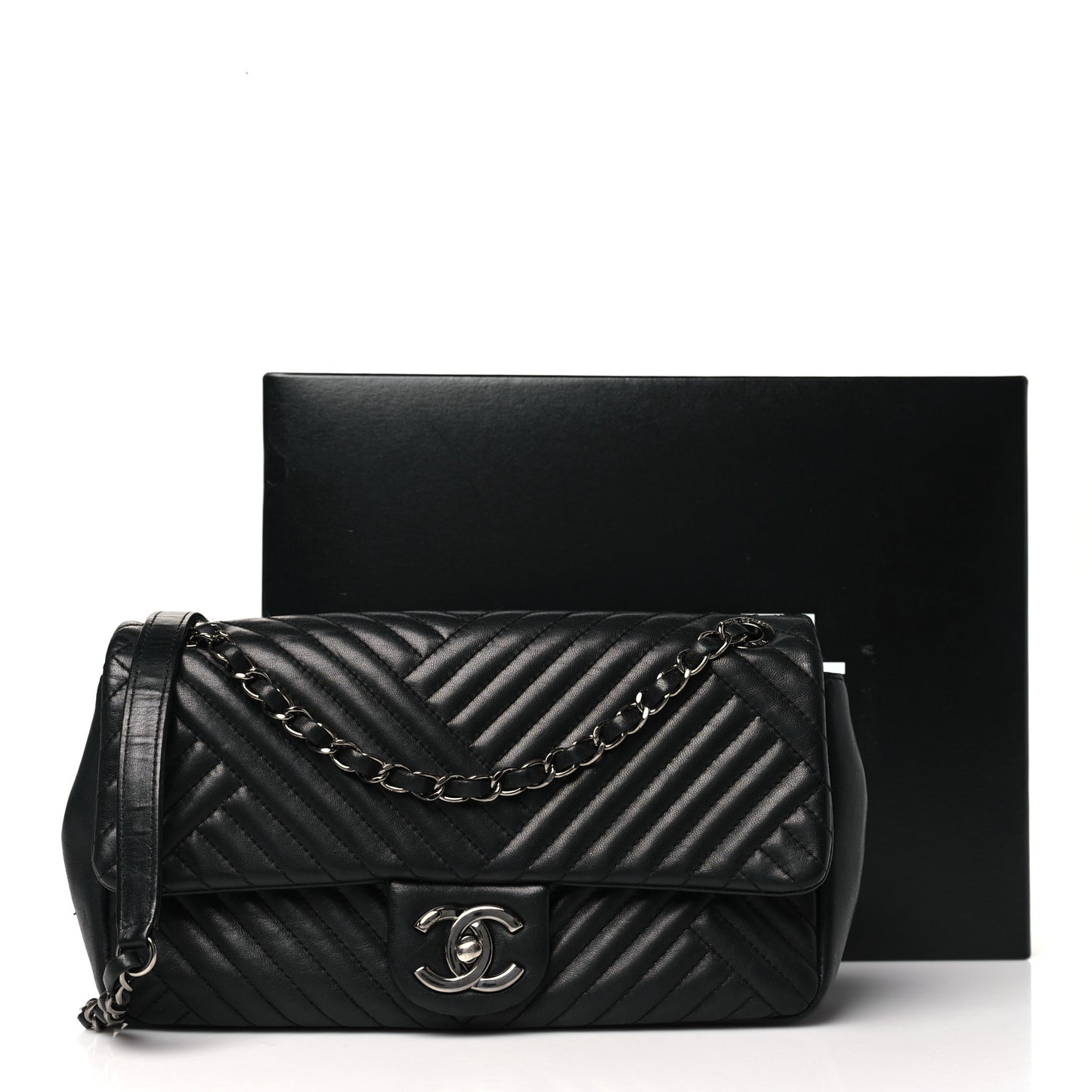 Lambskin Small CC Crossing Flap Black