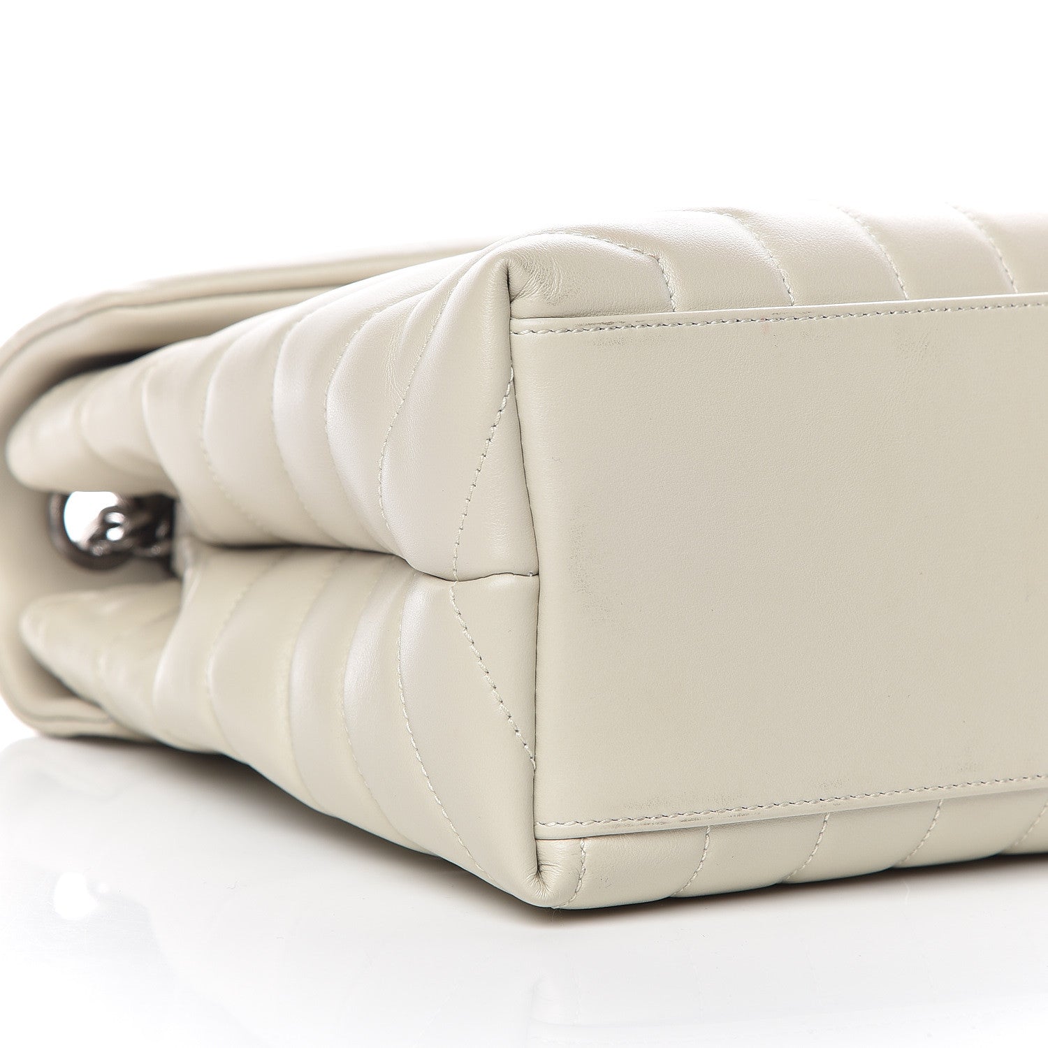 Saint Laurent Calfskin Y Quilted Monogram Medium Loulou Chain Satchel Ivory 5 of 10