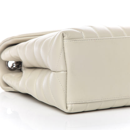 Saint Laurent Calfskin Y Quilted Monogram Medium Loulou Chain Satchel Ivory 5 of 10