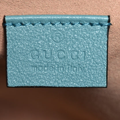 Gucci Wonka Grain Calfskin Mini Diana Tote Bag Dusty Azure Orange Fluo 6 of 14