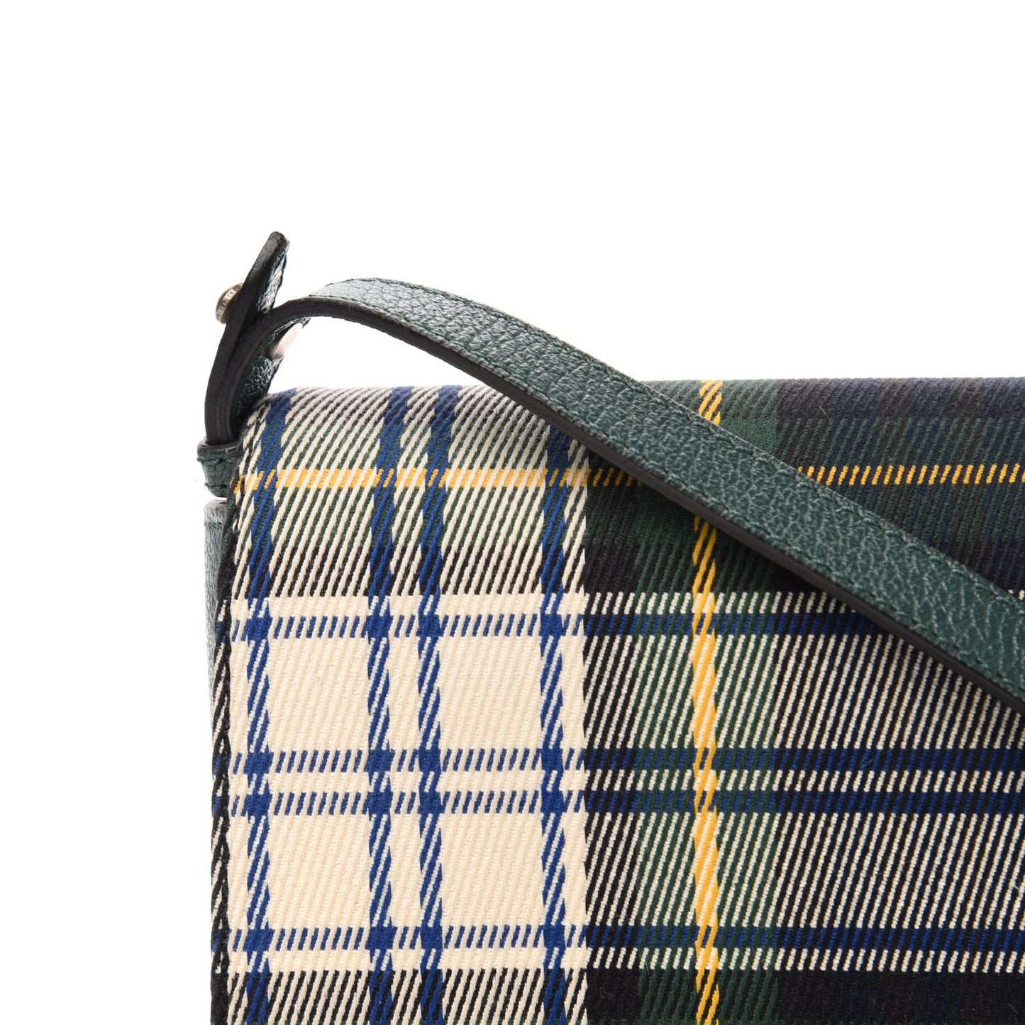 Canvas Tartan Mix Hampshire Wallet on Chain Green Multicolor