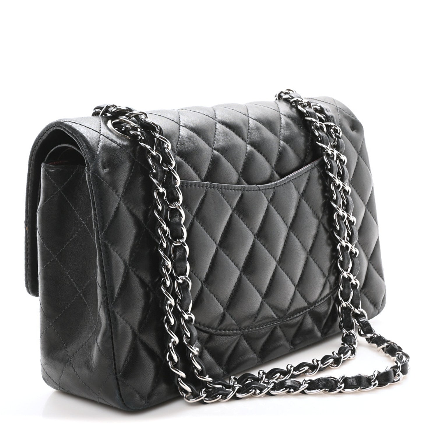 Chanel Lambskin Quilted Medium Double Flap Black 3 of 10
