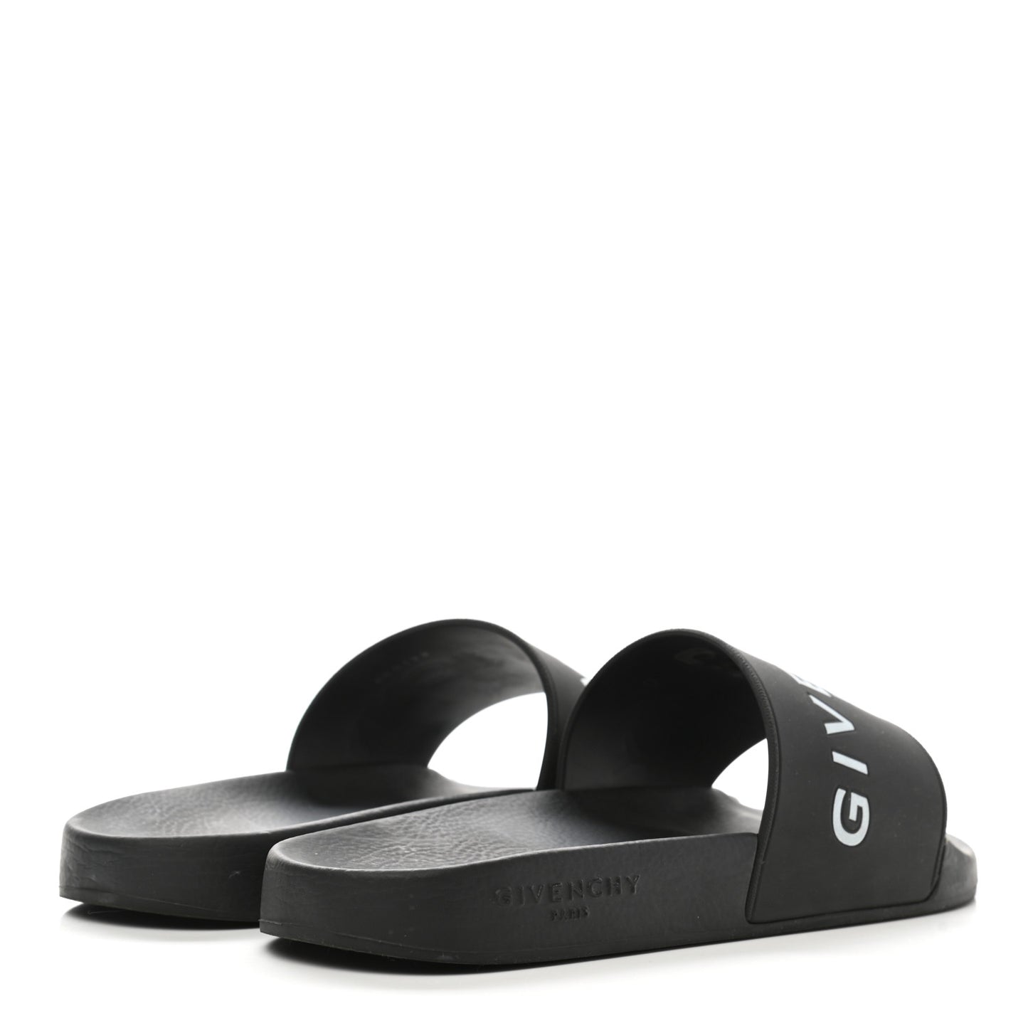 Rubber Logo Pool Slide Sandals 40 Black