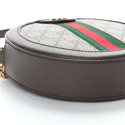 Gucci GG Supreme Monogram Web Mini Ophidia Round Shoulder Bag Brown 8 of 10