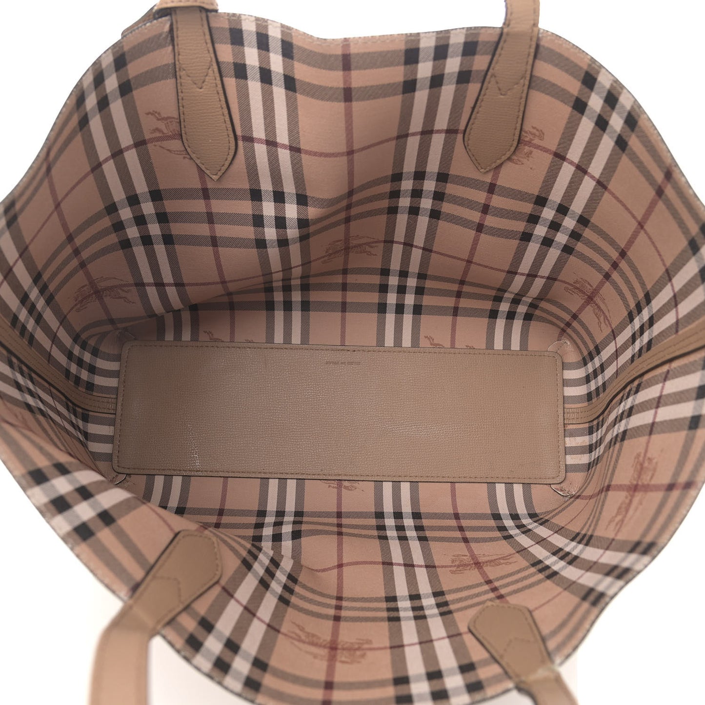 Grainy Calfskin Haymarket Check Medium Reversible Tote Camel