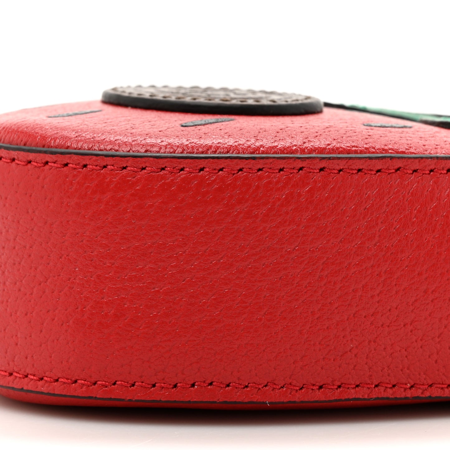 Textured Dollar Calfskin Retro Interlocking G Fruttini Strawberry Mini Crossbody Lobster Red Black New Acero