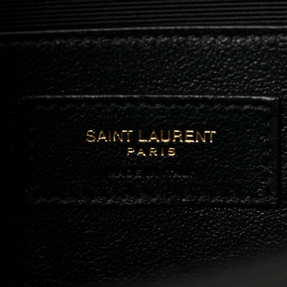 Saint Laurent Grain De Poudre Medium Classic Monogram Kate Satchel Black 6 of 9