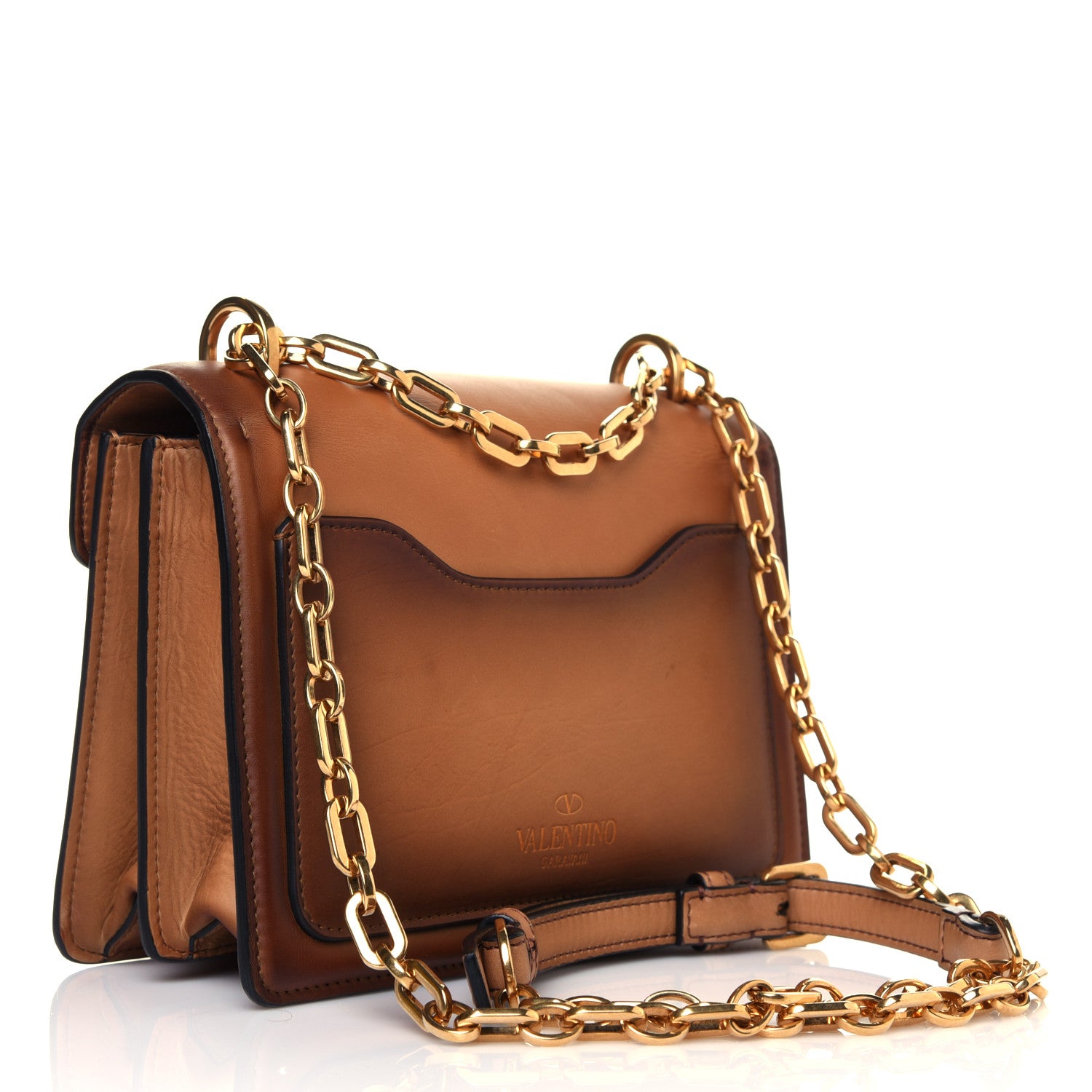 Valentino Garavani Calfskin Small Uptown Shoulder Bag Bright Cognac 3 of 11