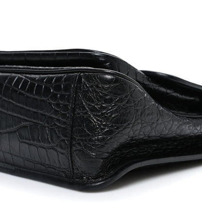 Saint Laurent Crocodile Embossed Lambskin Monogram Medium Niki Chain Satchel Black 10 of 10