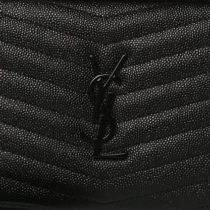 Saint Laurent Grain De Poudre Matelasse Monogram Mini Lou Camera Bag Black 8 of 12