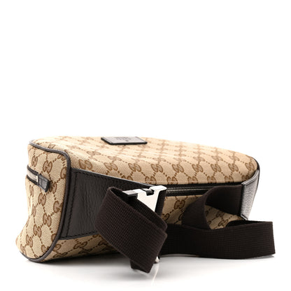 Gucci Monogram Dollar Calfskin Waist Pouch Beige Ebony Testa di Moro Marrone Scuro 3 of 11
