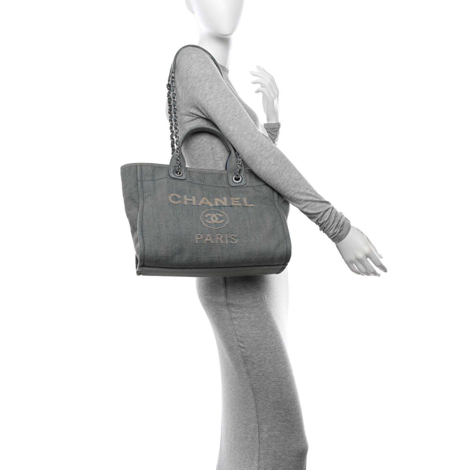 Chanel Denim Small Deauville Tote Light Blue 2 of 10