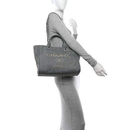 Chanel Denim Small Deauville Tote Light Blue 2 of 10