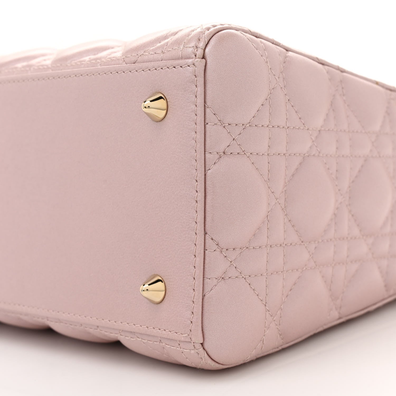 Christian Dior Pearly Lambskin Cannage Medium Lady Dior Lotus 10 of 11