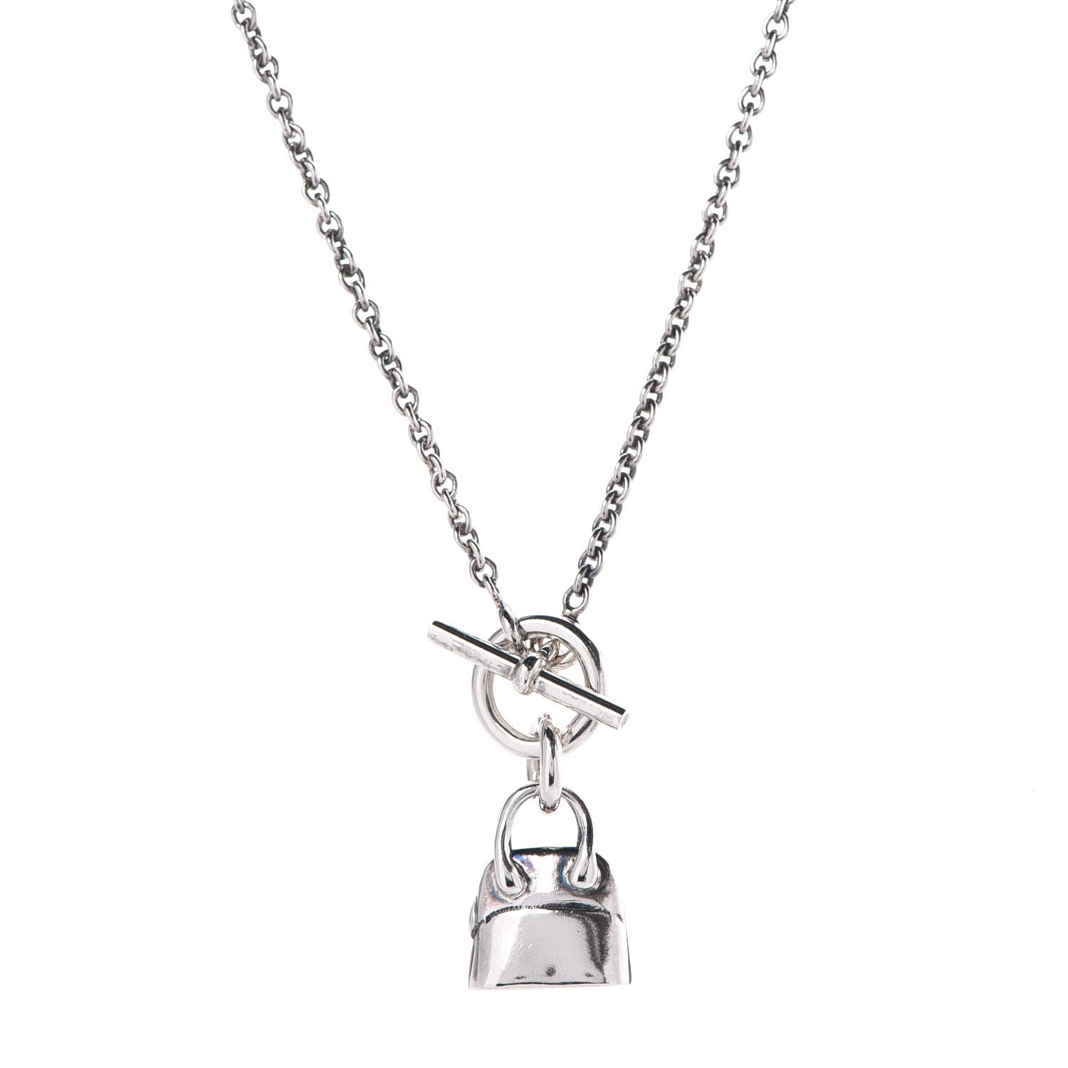 Hermes Sterling Silver Bolide Charm Pendant Necklace 4 of 5