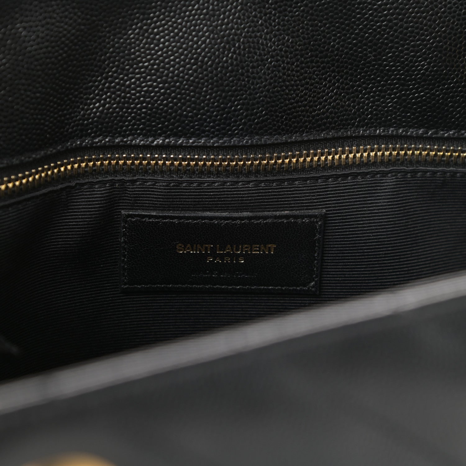 Saint Laurent Grain De Poudre Matelasse Chevron Monogram Shopping Bag Black 6 of 10