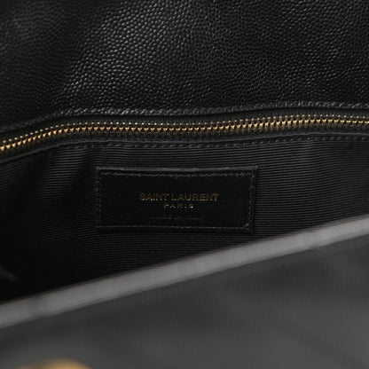 Saint Laurent Grain De Poudre Matelasse Chevron Monogram Shopping Bag Black 6 of 10