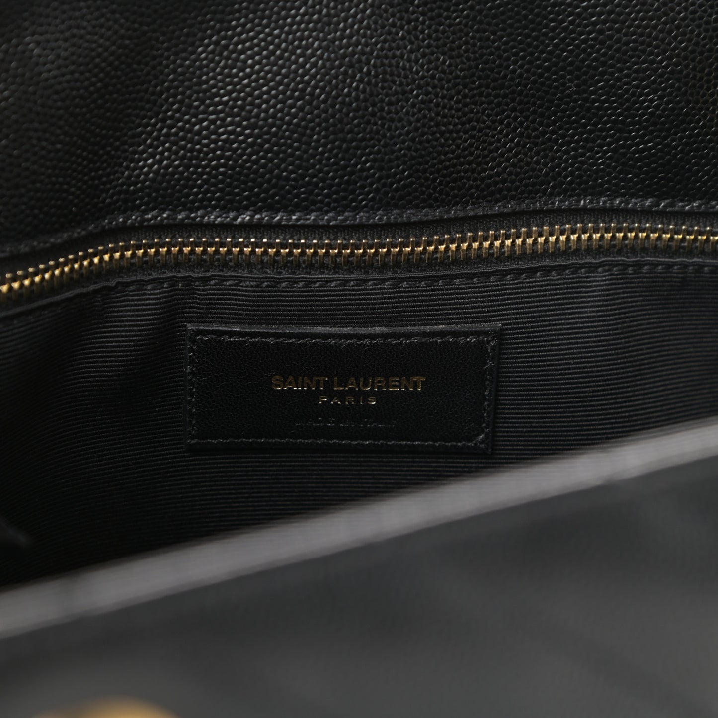 Grain De Poudre Matelasse Chevron Monogram Shopping Bag Black
