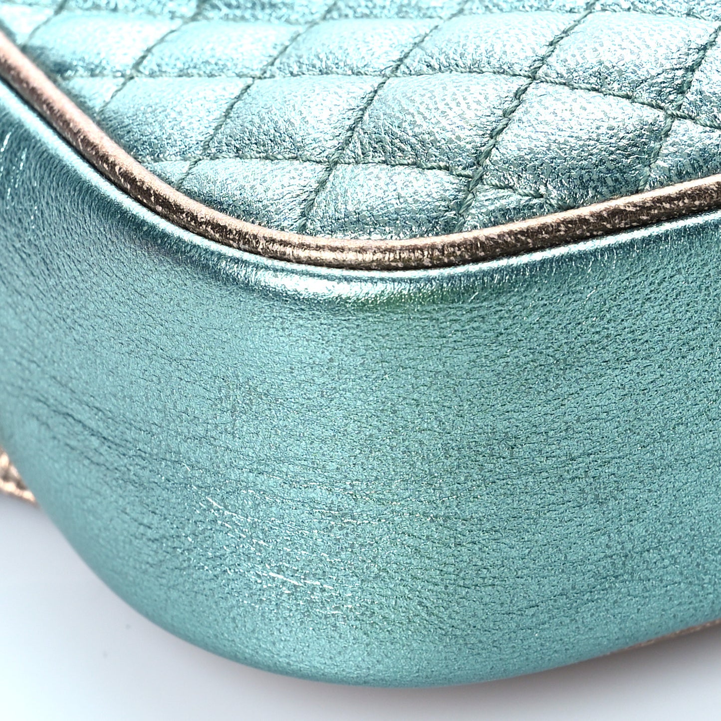 Laminated Nappa Trapuntata Small Zumi Shoulder Bag Rosa Lago Rame