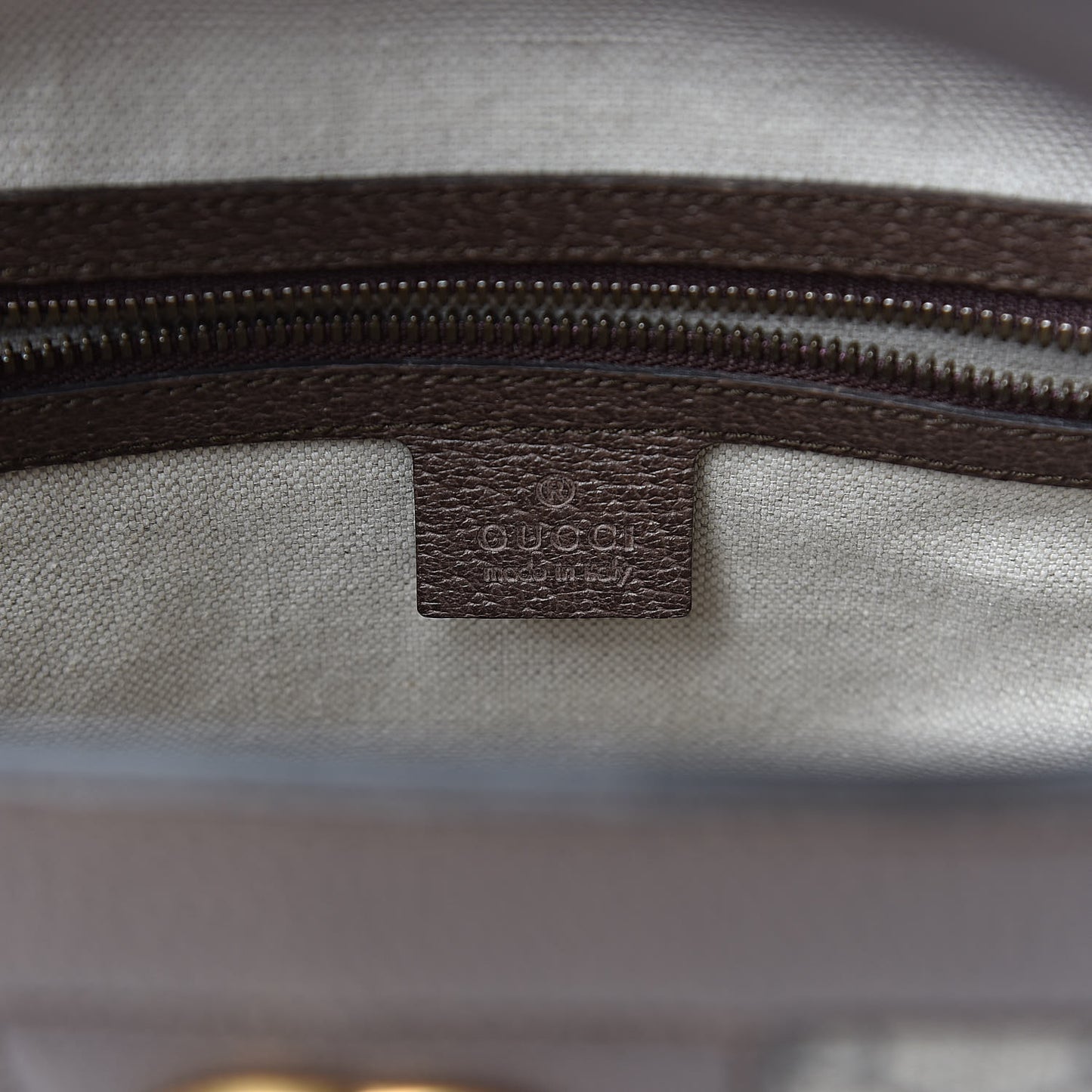 GG Supreme Monogram Textured Calfskin Web Medium Ophidia Slip Handle Tote Beige Ebony New Acero
