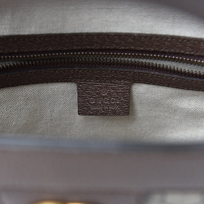 Gucci GG Supreme Monogram Textured Calfskin Web Medium Ophidia Slip Handle Tote Beige Ebony New Acero 6 of 10