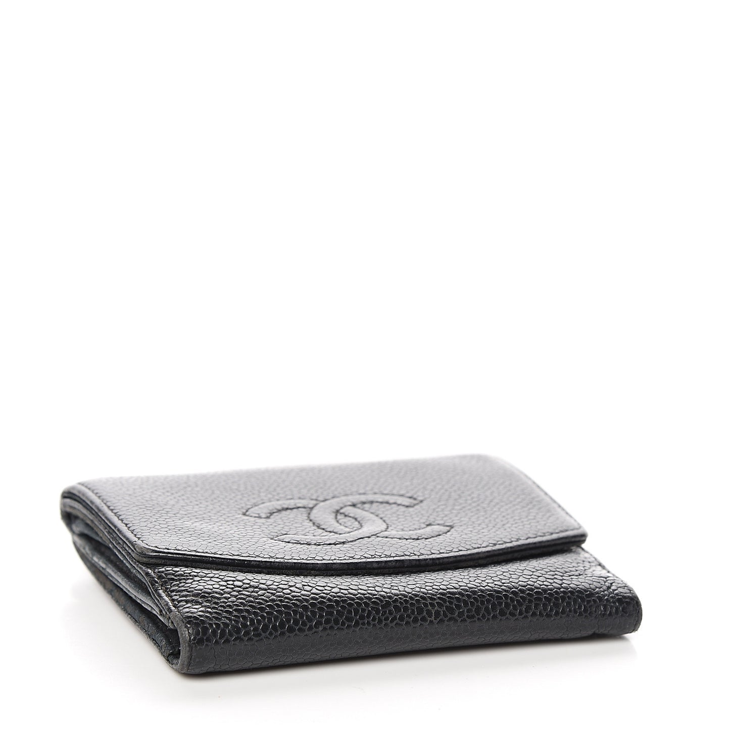 Caviar Timeless CC Compact French Wallet Black