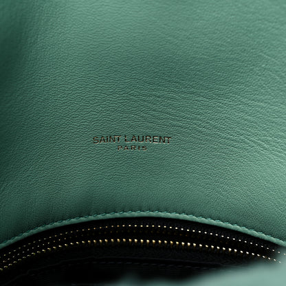 Saint Laurent Merino Shearling Lambskin Quilted Small Loulou Puffer Monogram Chain Satchel Iced Mint 6 of 9