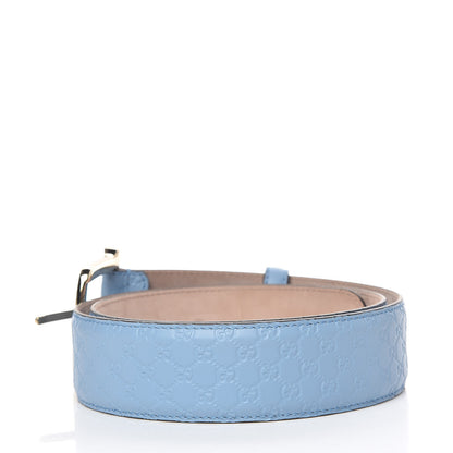 Gucci Soft Microguccissima Margaux Calfskin Belt 90 36 Mineral Blue 4 of 8