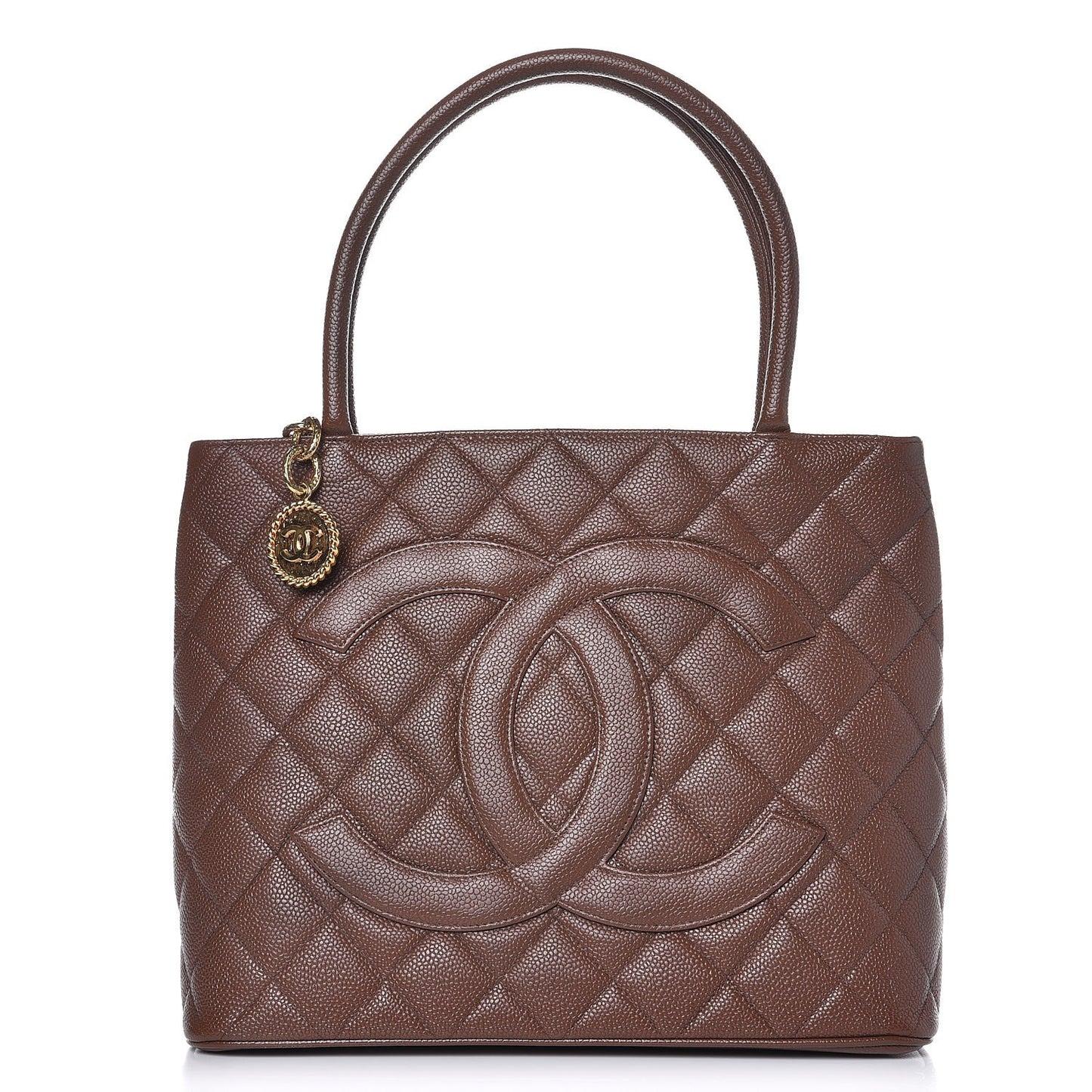 Caviar Quilted Medallion Tote Brown