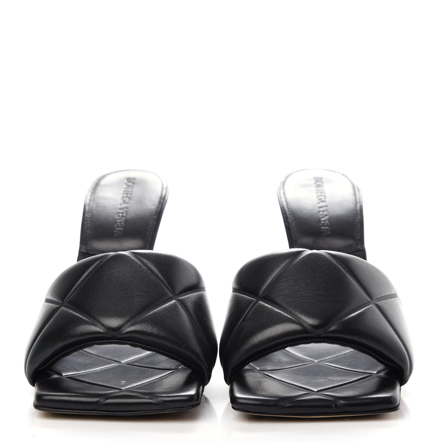 Bottega Veneta Nappa Quilted Rubber Lido Mule Sandals 37.5 Black 2 of 10