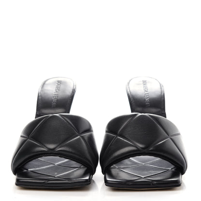 Bottega Veneta Nappa Quilted Rubber Lido Mule Sandals 37.5 Black 2 of 10