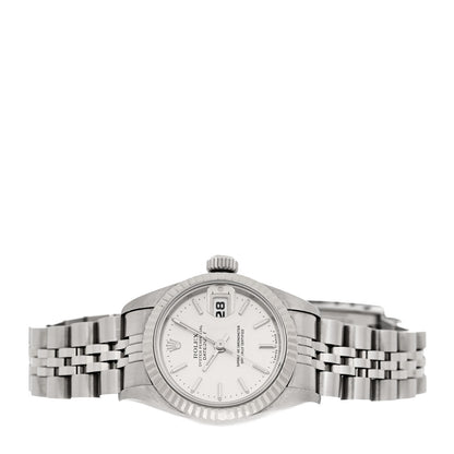 Rolex Stainless Steel 18K White Gold 26mm Oyster Perpetual Datejust Watch Silver 69174 2 of 4