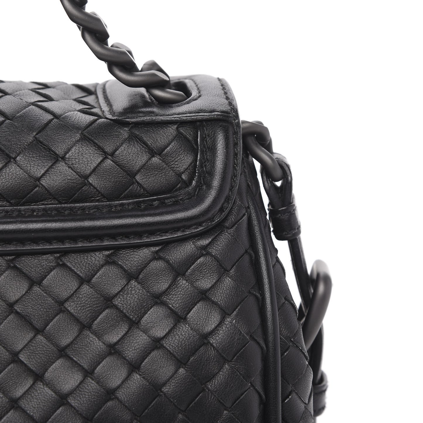 Nappa Intrecciato Rialto Shoulder Bag Black