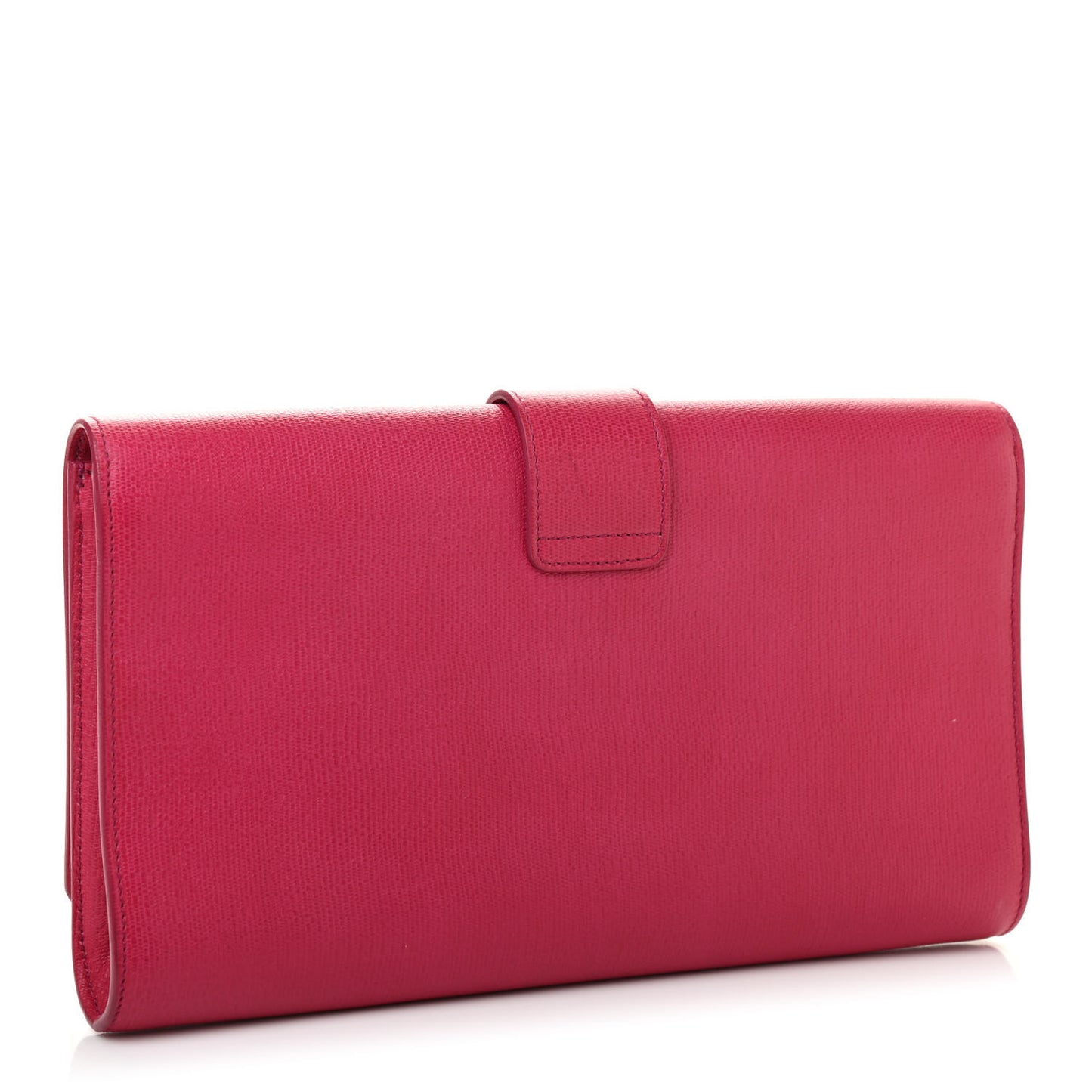Calfskin Classic Y Ligne Clutch Fuchsia