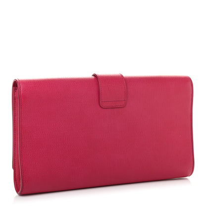 Saint Laurent Calfskin Classic Y Ligne Clutch Fuchsia 4 of 11