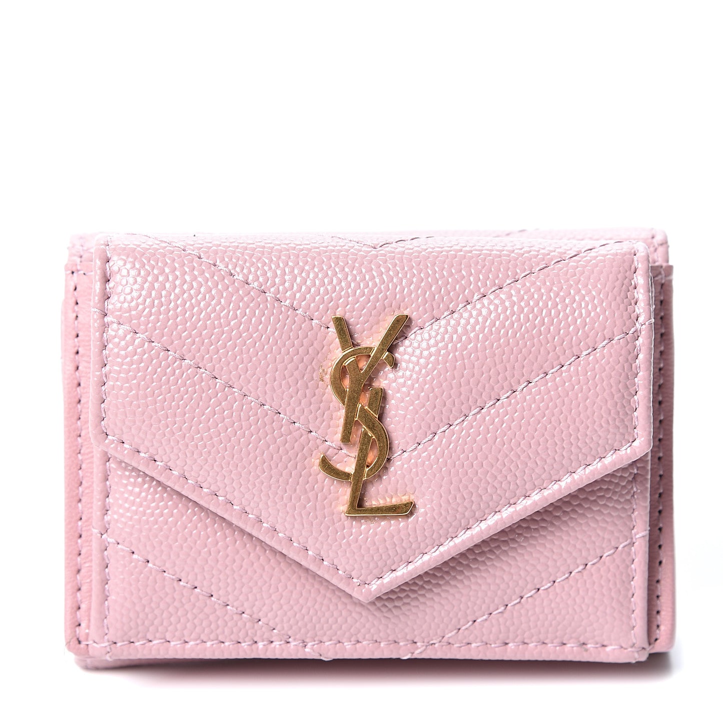 Grain De Poudre Matelasse Chevron Monogram Tiny Wallet Tender Pink