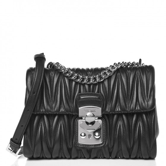 Nappa Matelasse Flap Black