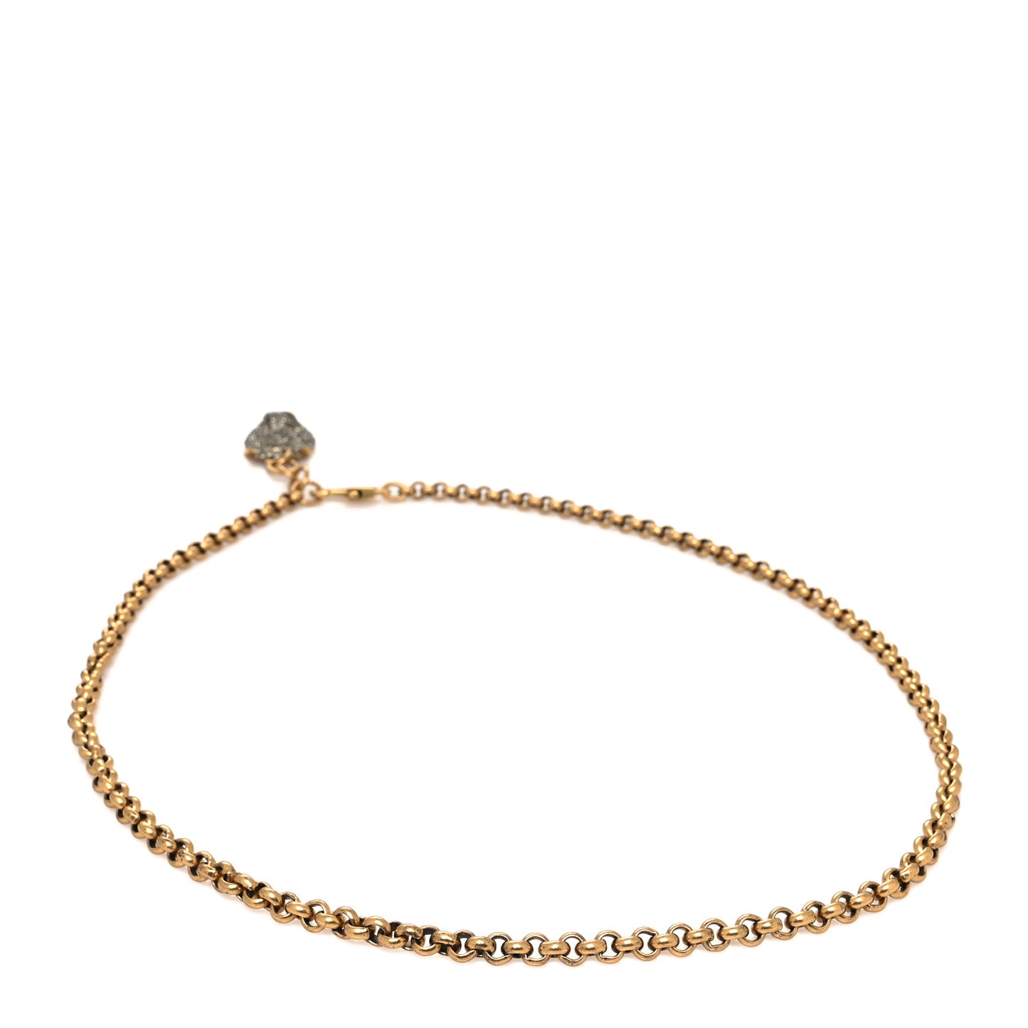 Metal Crystal Thiara Chain Belt Aged Gold