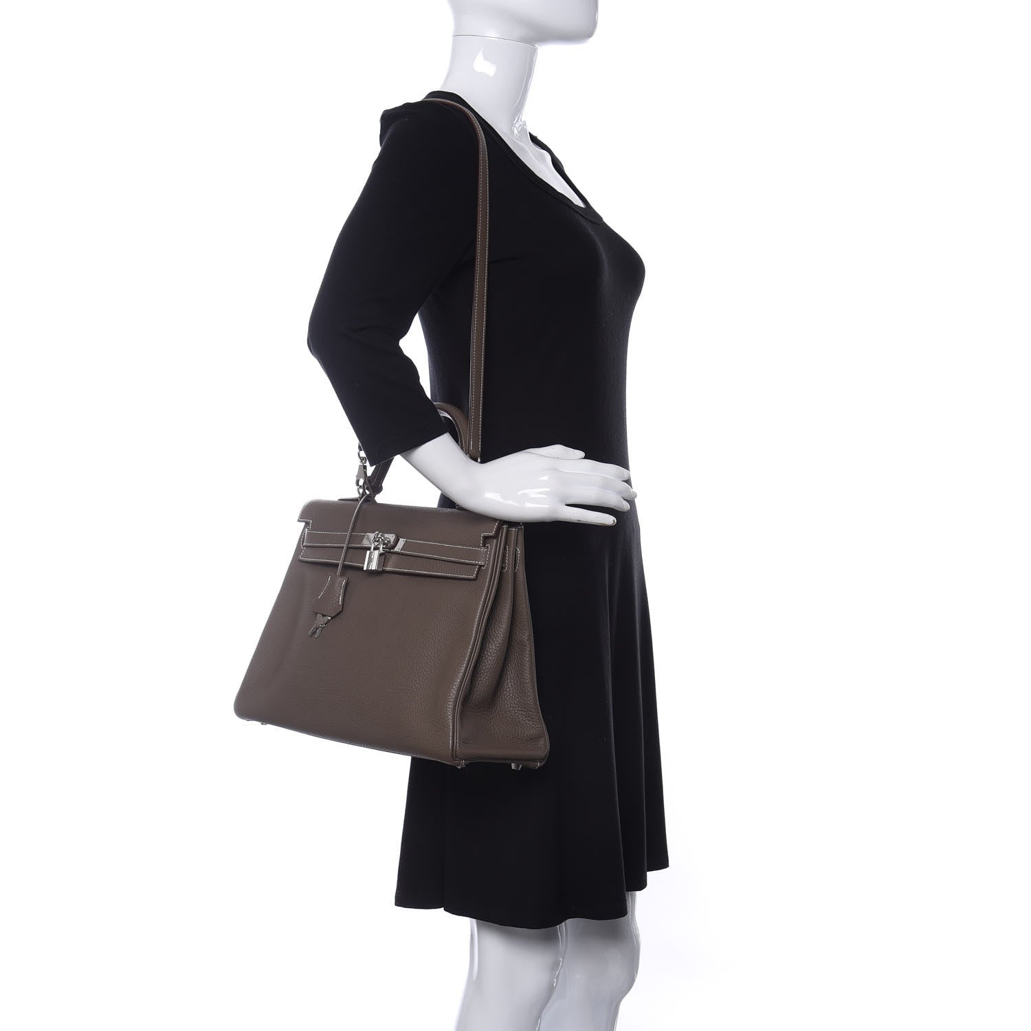 Hermes Taurillon Clemence Kelly Retourne 35 Etoupe 2 of 14
