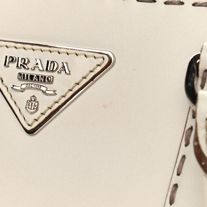 Prada City Calf Hand Stitched Small Galleria Double Zip Tote Talco 11 of 19