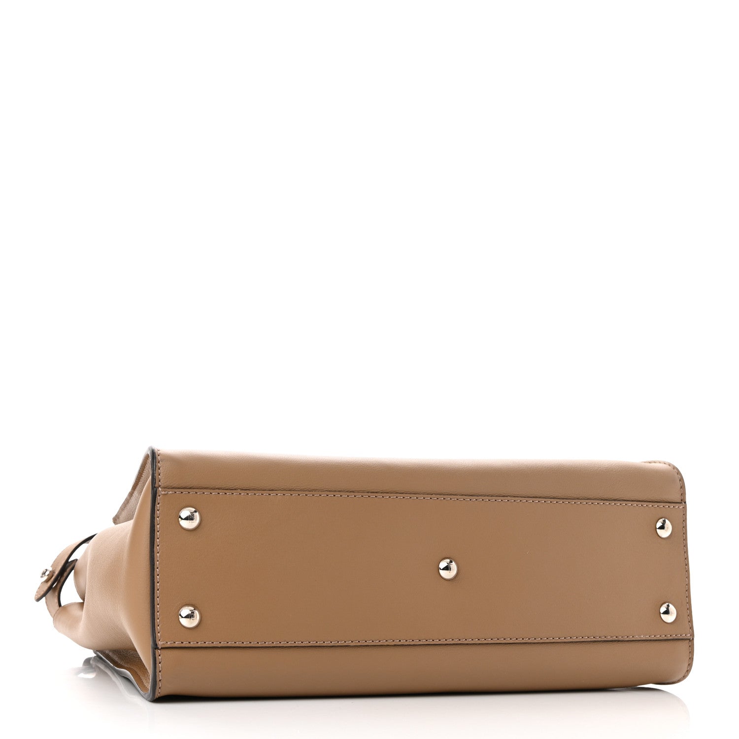 Fendi Vitello Seta Shiny Nappa Medium Peekaboo Iconic Satchel Cuoio Ardesia 4 of 10