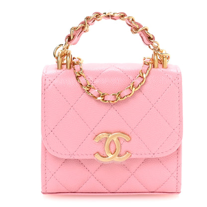 Chanel Caviar Quilted Coco First Clutch With Chain Light Pink 1 of 11